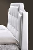 Baxton Studio Carlotta White Modern Bed with Upholstered Headboard - King Size