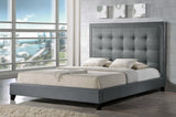 Baxton Studio Hirst Gray Platform Bed- Queen Size