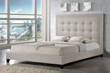 Baxton Studio Hirst Light Beige Platform Bed- Queen Size