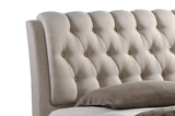 Baxton Studio Ainge Contemporary Button-Tufted Light Beige Fabric Upholstered Storage Queen-Size Bed with 2-Drawer One (1) Queen Size Bed