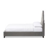 Baxton Studio Colchester Grey Linen Modern Platform Bed - Queen Size