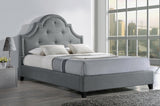 Baxton Studio Colchester Grey Linen Modern Platform Bed - Queen Size