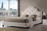 Baxton Studio Colchester Light Beige Linen Modern Platform Bed - Queen Size