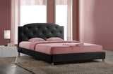 Baxton Studio Canterbury Black Leather Contemporary Full-Size Bed