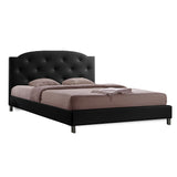 Baxton Studio Canterbury Black Leather Contemporary Full-Size Bed