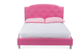 Baxton Studio Canterbury Pink Leather Contemporary Full-Size Bed