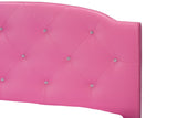 Baxton Studio Canterbury Pink Leather Contemporary Full-Size Bed