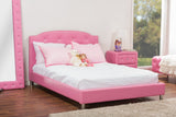 Baxton Studio Canterbury Pink Leather Contemporary Full-Size Bed