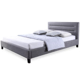 Baxton Studio Hillary Modern and Contemporary King Size Grey Fabric Upholstered Platform Base Bed Frame