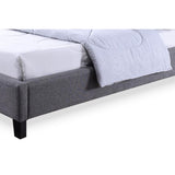 Baxton Studio Hillary Modern and Contemporary Queen Size Grey Fabric Upholstered Platform Base Bed Frame