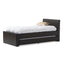 Baxton Studio Cosmo Modern and Contemporary Black Faux Leather Twin Size Trundle Bed