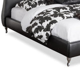 Baxton Studio Erin Modern and Contemporary Black Faux Leather Queen Size Platform Bed