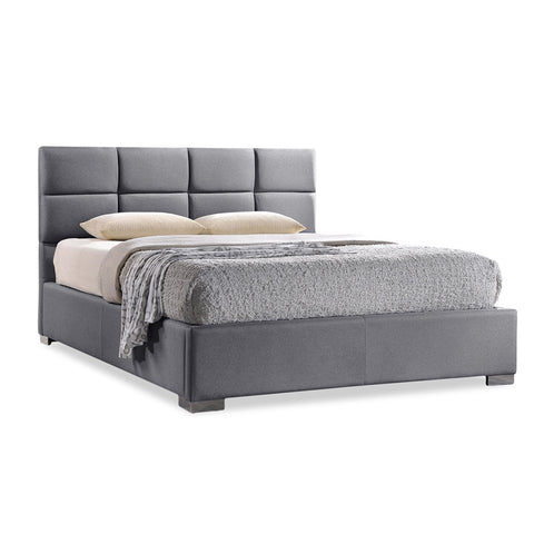 BAXTON STUDIO SOPHIE MODERN AND CONTEMPORARY GREY FABRIC UPHOLSTERED QUEEN SIZE PLATFORM BED