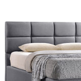 BAXTON STUDIO SOPHIE MODERN AND CONTEMPORARY GREY FABRIC UPHOLSTERED QUEEN SIZE PLATFORM BED