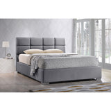 BAXTON STUDIO SOPHIE MODERN AND CONTEMPORARY GREY FABRIC UPHOLSTERED QUEEN SIZE PLATFORM BED