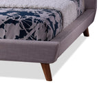 Baxton Studio Jonesy Scandinavian Style Mid-Century Beige Fabric Upholstered King Size Platform Bed