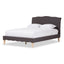 Baxton Studio Fannie French Classic Modern Style Dark Grey Polyester Fabric Queen Size Platform Bed