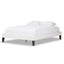 Baxton Studio Lancashire Modern and Contemporary White Faux Leather Upholstered Full Size Bed Frame with Tapered Legs
