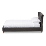 Baxton Studio Camden Mid-Century Modern Dark Grey Fabric Upholstered Full Size Platform Bed