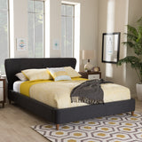 Baxton Studio Camden Mid-Century Modern Dark Grey Fabric Upholstered Full Size Platform Bed