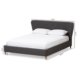 Baxton Studio Camden Mid-Century Modern Dark Grey Fabric Upholstered Full Size Platform Bed