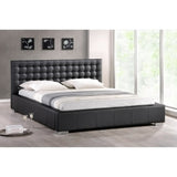 Baxton Studio Madison Black Modern Bed with Upholstered Headboard - Full Size