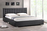 Baxton Studio Madison Black Modern Bed with Upholstered Headboard - Queen Size