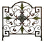 Domed Top Leaf Patterned Single Panel Metal Fire Screen, Bronze and Green