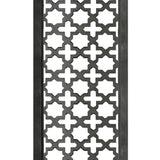 Rectangular Mango Wood Wall Panel with Cutout Lattice Pattern, Burnt Black