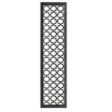 Rectangular Mango Wood Wall Panel with Cutout Lattice Pattern, Burnt Black