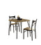 Industrial Style 3 Piece Dining Table Set Of Wood And Metal, Brown And Black