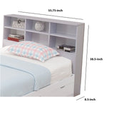 Wooden Full Size Bookcase Headboard with 6 Open Shelves, White