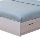 Contemporary Style Wooden Frame Full Size Bed with 3 Drawers, White