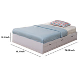 Contemporary Style Wooden Frame Full Size Bed with 3 Drawers, White