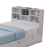 Wooden Frame Twin Size Bed Frame with 3 Drawers, White