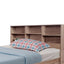 Wooden Full Size Bed Frame with 3 Drawers and Grain Details, Taupe Brown