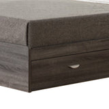 Grained Wooden Frame Twin Size Chest Bed with 3 Drawers, Distressed Gray
