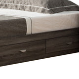 Grained Wooden Frame Twin Size Chest Bed with 3 Drawers, Distressed Gray