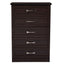 Baxton Studio Colburn 5-Drawer Tallboy Storage Chest Dark Brown