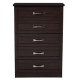 Baxton Studio Colburn 5-Drawer Tallboy Storage Chest Dark Brown