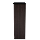 Baxton Studio Colburn 5-Drawer Tallboy Storage Chest Dark Brown