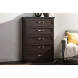 Baxton Studio Colburn 5-Drawer Tallboy Storage Chest Dark Brown