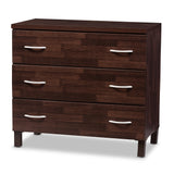 Baxton Studio Maison Modern and Contemporary Oak Brown Finish Wood 3-Drawer Storage Chest