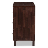 Baxton Studio Maison Modern and Contemporary Oak Brown Finish Wood 3-Drawer Storage Chest