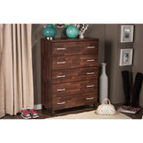 Baxton Studio Maison Oak Brown 5-Drawer Chest