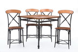 Baxton Studio Broxburn Light Brown Wood & Metal 5-Piece Pub Set