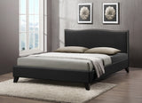 Baxton Studio Battersby Black Modern Bed with Upholstered Headboard - Full Size