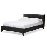 Baxton Studio Battersby Black Modern Bed with Upholstered Headboard - Full Size