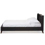 Baxton Studio Battersby Black Modern Bed with Upholstered Headboard - Full Size