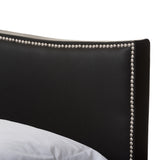 Baxton Studio Battersby Black Modern Bed with Upholstered Headboard - Full Size